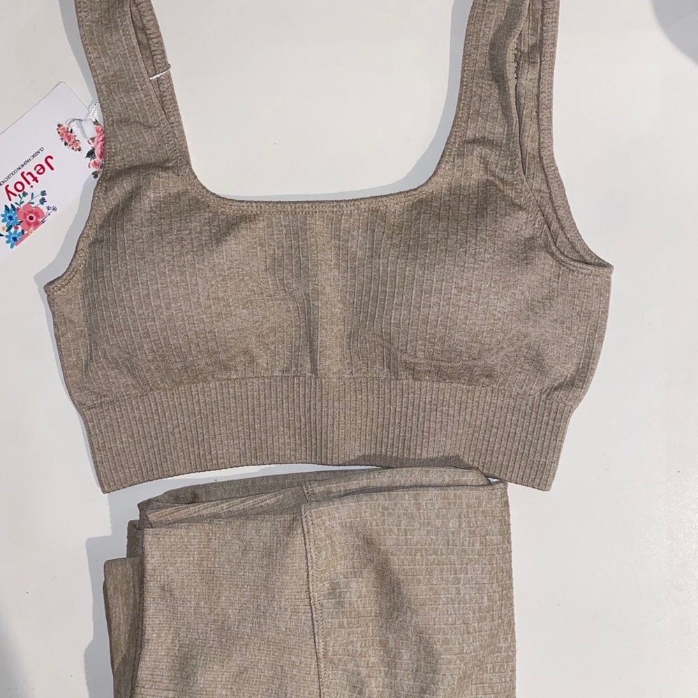 Two Piece Ribbed Seamless Yoga/Work Out Set